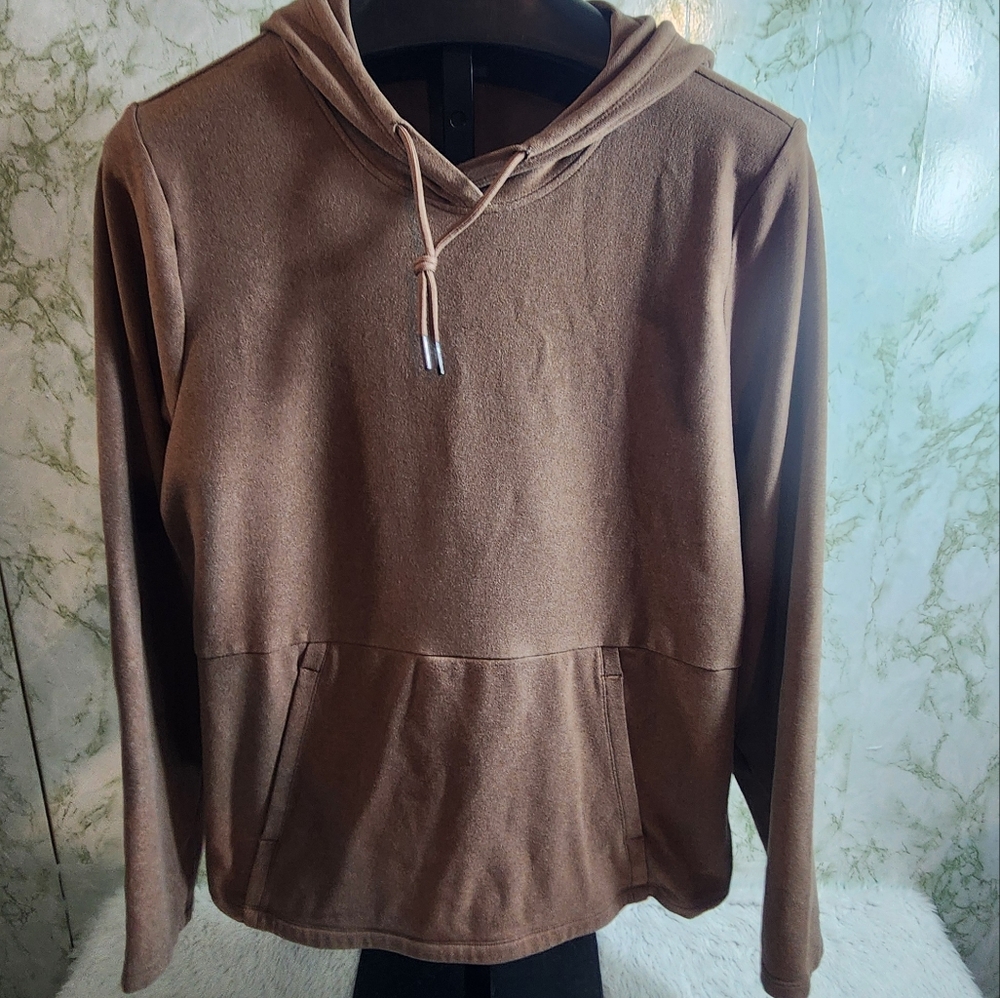 Brown Spandex Hooded Sweatshirt